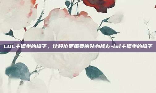 LOL主播坐的椅子，比段位更重要的贴身战友-lol主播坐的椅子