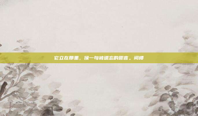 它立在那里，像一句被遗忘的誓言。阙楼