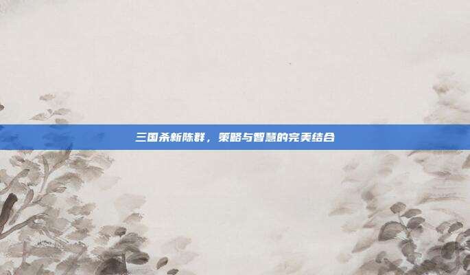 三国杀新陈群,策略与智慧的完美结合