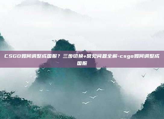 CSGO如何调整成国服?三步切换+常见问题全解-csgo如何调整成国服