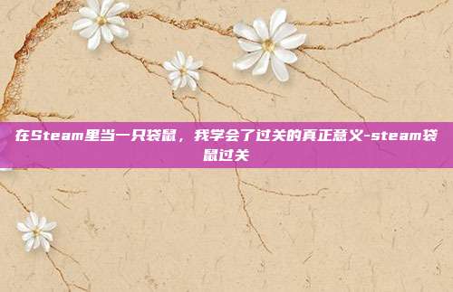 在Steam里当一只袋鼠,我学会了过关的真正意义-steam袋鼠过关