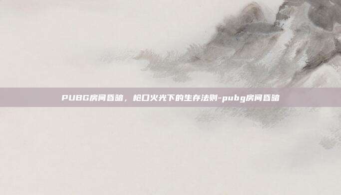 PUBG房间昏暗,枪口火光下的生存法则-pubg房间昏暗