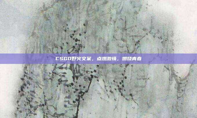 CSGO野火文案,点燃激情,燃烧青春