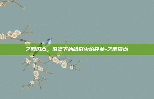 乙醇闪点，低温下的隐形火焰开关-乙醇闪点