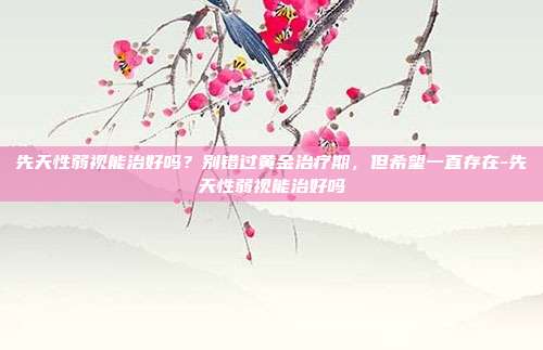 先天性弱视能治好吗?别错过黄金治疗期,但希望一直存在-先天性弱视能治好吗