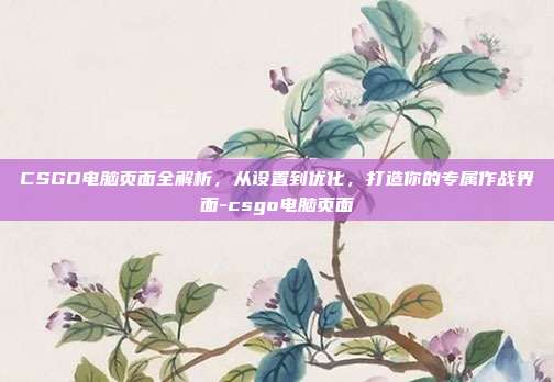 CSGO电脑页面全解析，从设置到优化，打造你的专属作战界面-csgo电脑页面