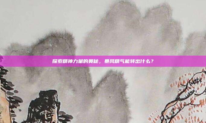 探索精神力量的奥秘，暴风精气能转出什么？