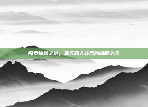 探索神秘之地,黑天照大转盘的隐藏之谜