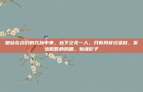 他站在古旧的戏台中央,台下空无一人,只有风穿过梁柱,发出低低的呜咽。斩魂影子