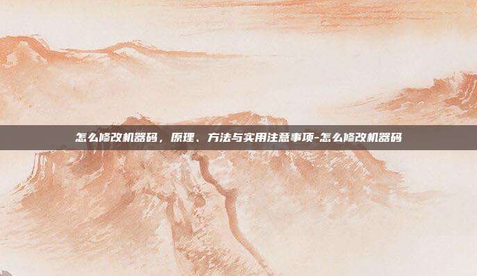 怎么修改机器码，原理、方法与实用注意事项-怎么修改机器码