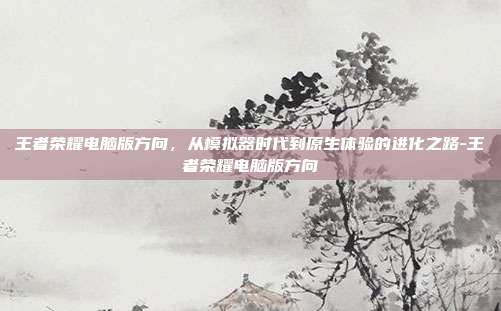 王者荣耀电脑版方向,从模拟器时代到原生体验的进化之路-王者荣耀电脑版方向