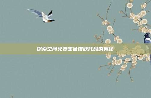 探索空间免费黑色皮肤代码的奥秘