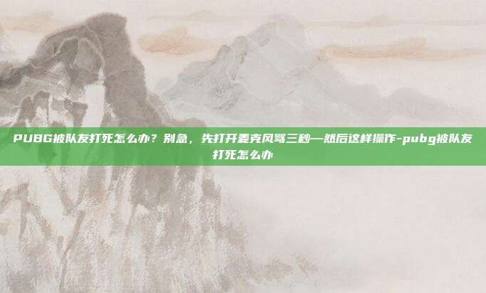 PUBG被队友打死怎么办?别急,先打开麦克风骂三秒—然后这样操作-pubg被队友打死怎么办