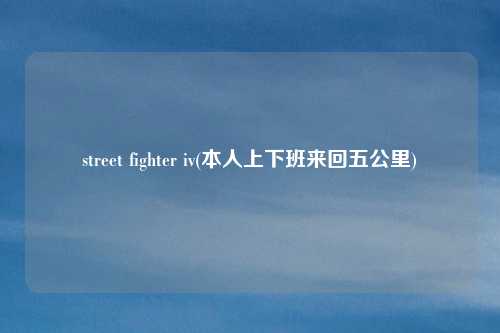 street fighter iv(本人上下班来回五公里)