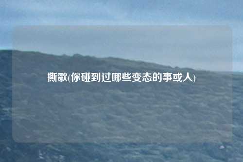撕歌(你碰到过哪些变态的事或人)