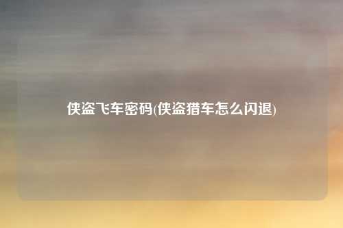 侠盗飞车密码(侠盗猎车怎么闪退)