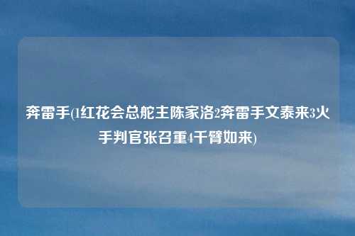 奔雷手(1红花会总舵主陈家洛2奔雷手文泰来3火手判官张召重4千臂如来)