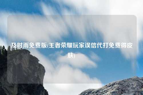 及时雨免费版(王者荣耀玩家误信代打免费得皮肤)