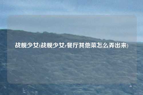 战舰少女(战舰少女r餐厅其他菜怎么弄出来)