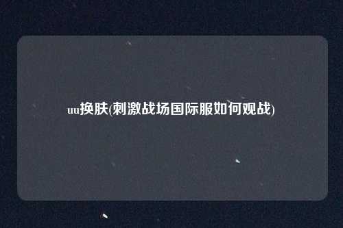 uu换肤(刺激战场国际服如何观战)
