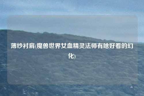 薄纱衬肩(魔兽世界女血精灵法师有啥好看的幻化)