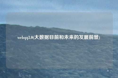 webqq3.0(大数据目前和未来的发展前景)