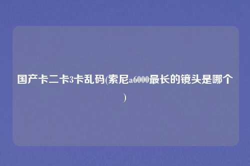 国产卡二卡3卡乱码(索尼a6000最长的镜头是哪个)