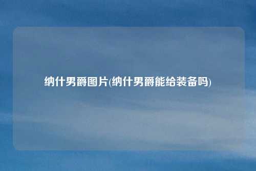 纳什男爵图片(纳什男爵能给装备吗)