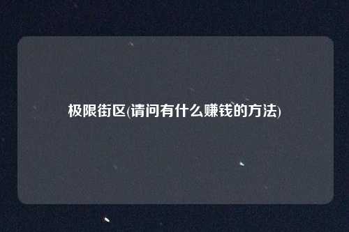 极限街区(请问有什么赚钱的方法)