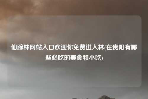 仙踪林网站入口欢迎你免费进入林(在贵阳有哪些必吃的美食和小吃)