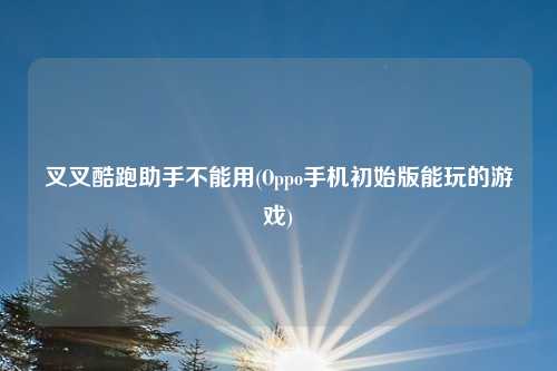 叉叉酷跑助手不能用(Oppo手机初始版能玩的游戏)