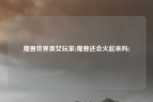 魔兽世界美女玩家(魔兽还会火起来吗)