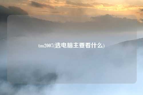 tm2007(选电脑主要看什么)