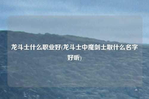 龙斗士什么职业好(龙斗士中魔剑士取什么名字好听)