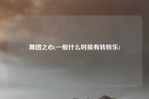舞团之心(一般什么时候有转转乐)