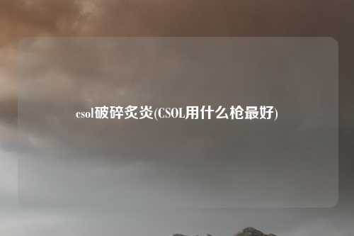csol破碎炙炎(CSOL用什么枪最好)