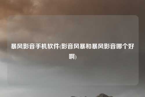 暴风影音手机软件(影音风暴和暴风影音哪个好啊)