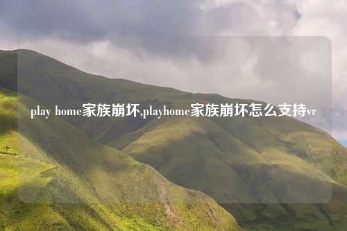 play home家族崩坏,playhome家族崩坏怎么支持vr