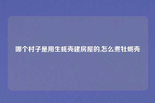 哪个村子是用生蚝壳建房屋的,怎么煮牡蛎壳