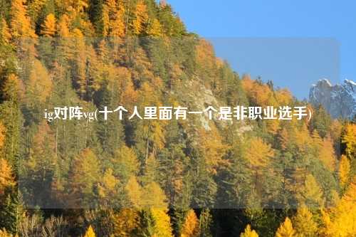 ig对阵vg(十个人里面有一个是非职业选手)