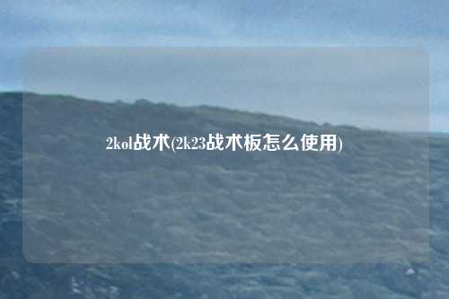 2kol战术(2k23战术板怎么使用)