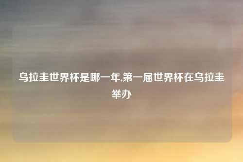乌拉圭世界杯是哪一年,第一届世界杯在乌拉圭举办