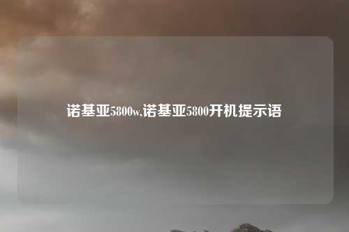 诺基亚5800w,诺基亚5800开机提示语