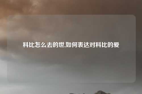 科比怎么去的世,如何表达对科比的爱