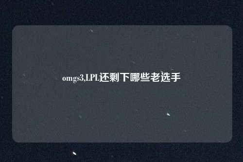 omgs3,LPL还剩下哪些老选手