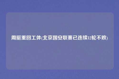 周挺重回工体(北京国安联赛已连续12轮不败)