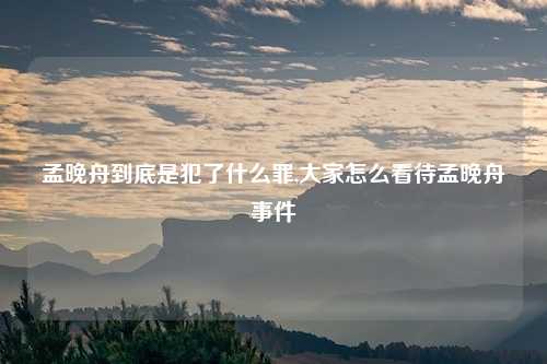 孟晚舟到底是犯了什么罪,大家怎么看待孟晚舟事件