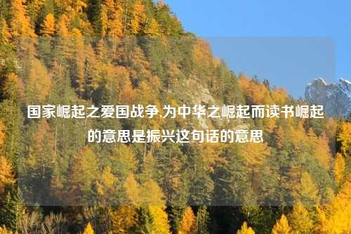 国家崛起之爱国战争,为中华之崛起而读书崛起的意思是振兴这句话的意思