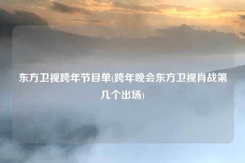 东方卫视跨年节目单(跨年晚会东方卫视肖战第几个出场)