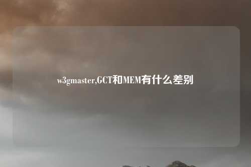 w3gmaster,GCT和MEM有什么差别